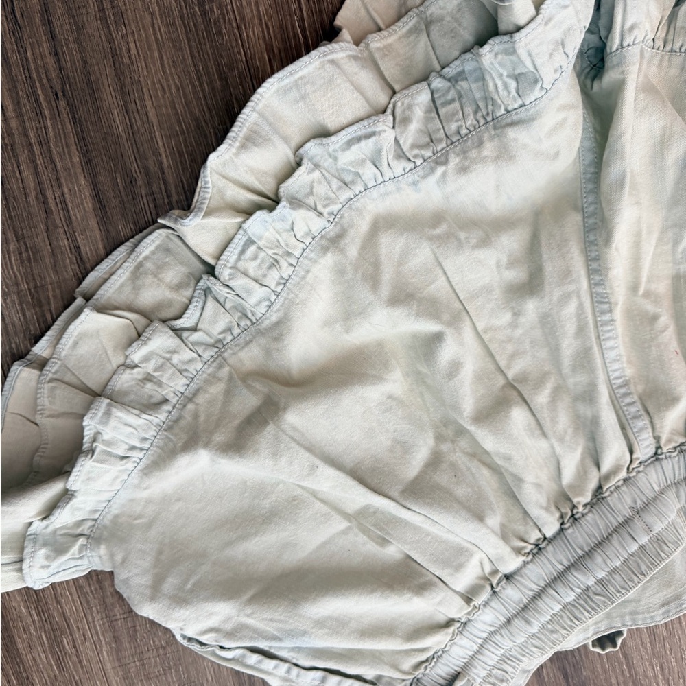 We The Free High Waist Light Denim Ruffle Shorts - Picture 7 of 10